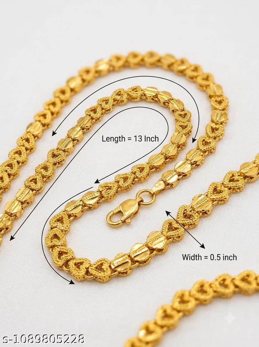 South Indian Traditional Gold Plated Chain Attractive & Traditional golden Chain with Heart shaped Chain 1