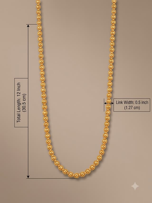 South Indian Traditional Gold Plated Festive Wear Textured Link Chain 1