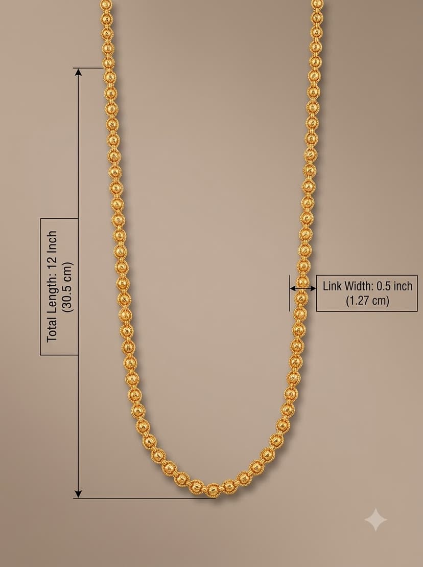 South Indian Traditional Gold Plated Festive Wear Textured Link Chain